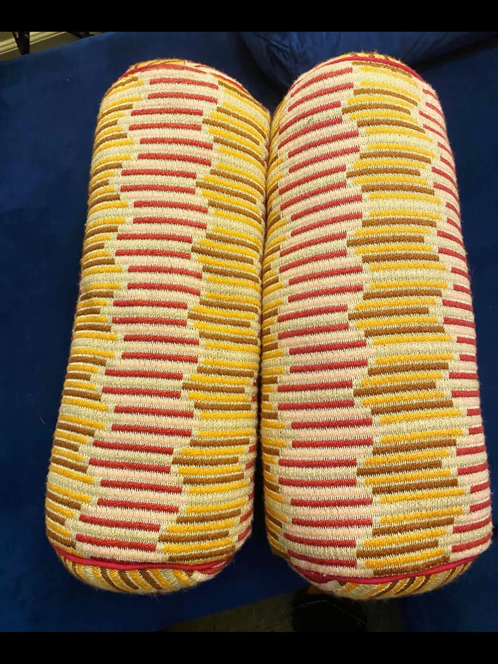 Get 2 Threshold Multi-Warm Cylindrical Decorative Pillow - Pink & Gold